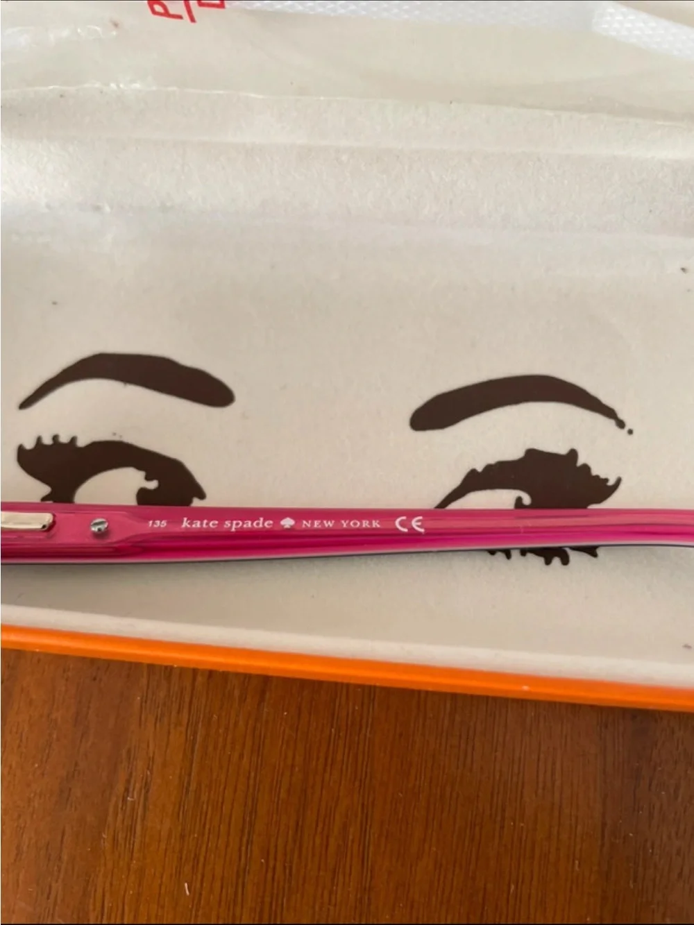 kate spade Black and Pink Rimless Cat Eye Glasses